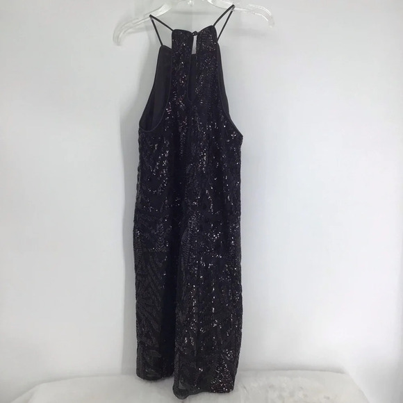 Everly Womens Sequined Party Holiday Halter Style Classic Dress Black Size Small - Picture 3 of 9
